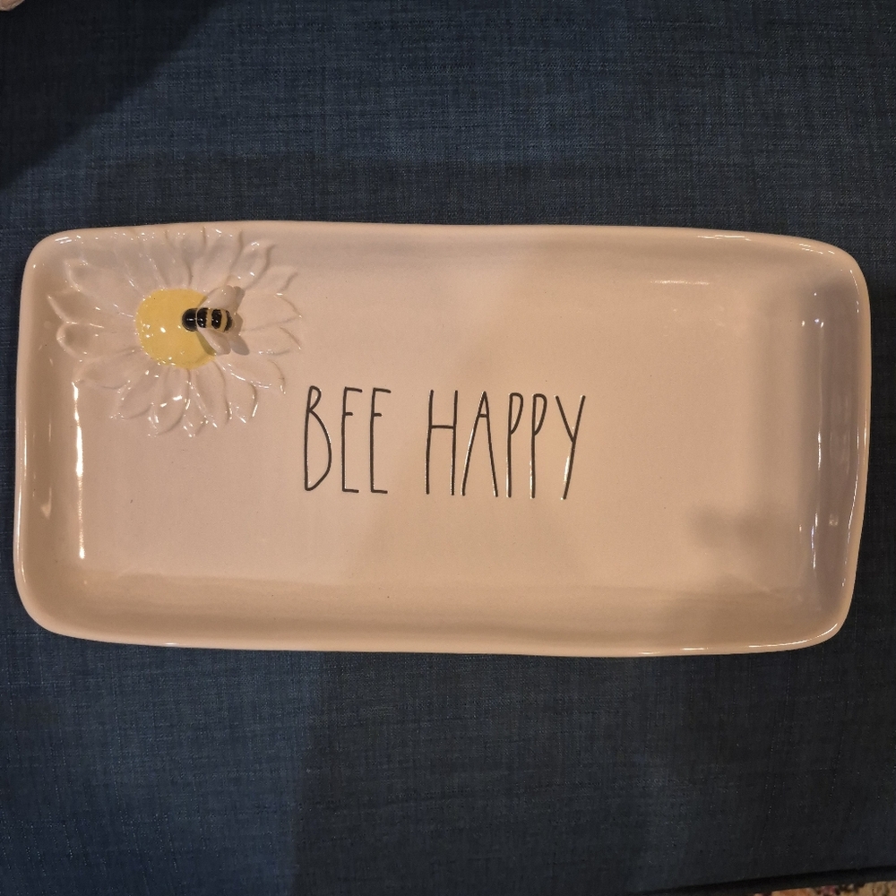 Rae Dunn Cream Rectangular Serving Tray